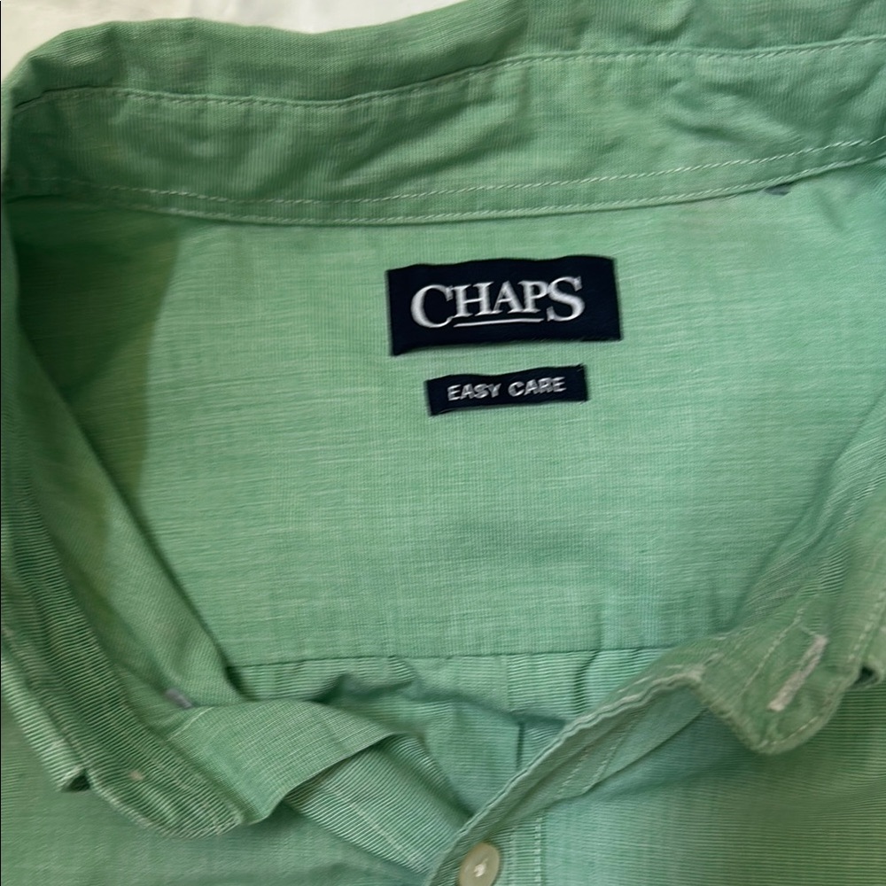 Chaps Green Casual Button Down Size XLarge Shirt